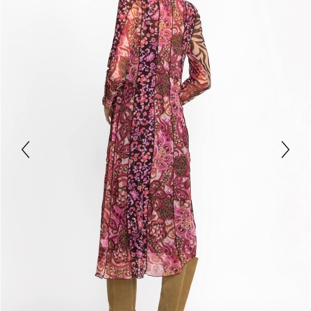 Johnny Was Agatha Mesh Paneled Midi Dress Sz. XS - Picture 3 of 14